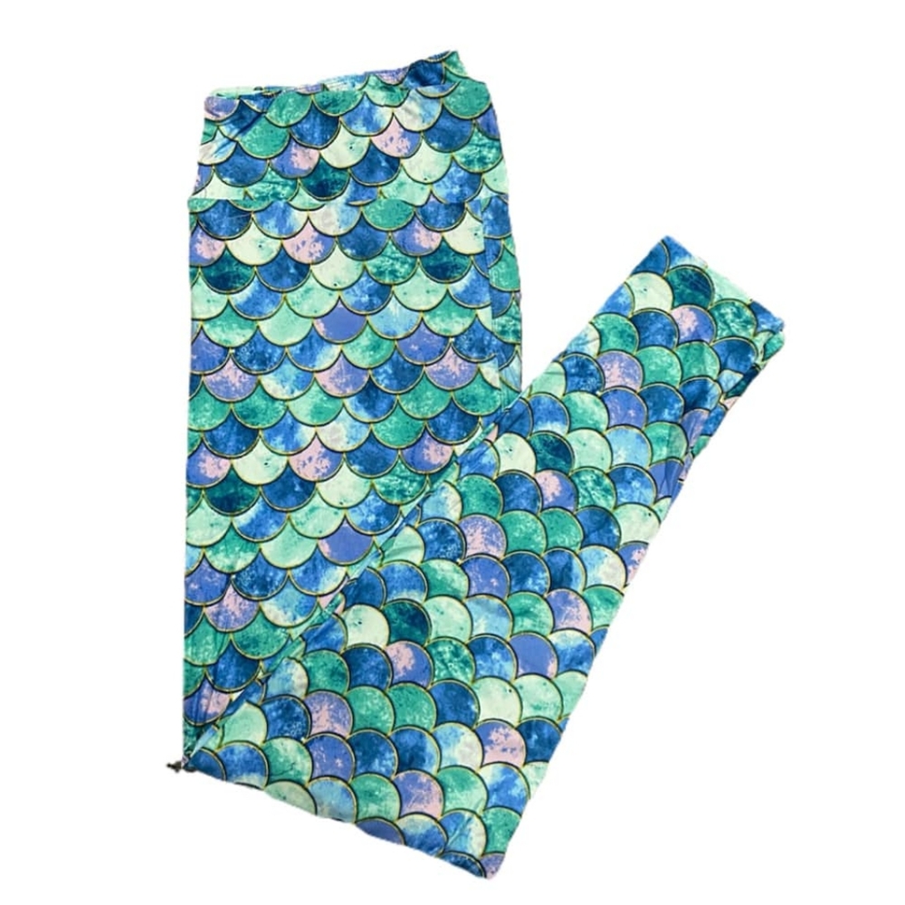 NWT Lularoe TC leggings mermaid scales